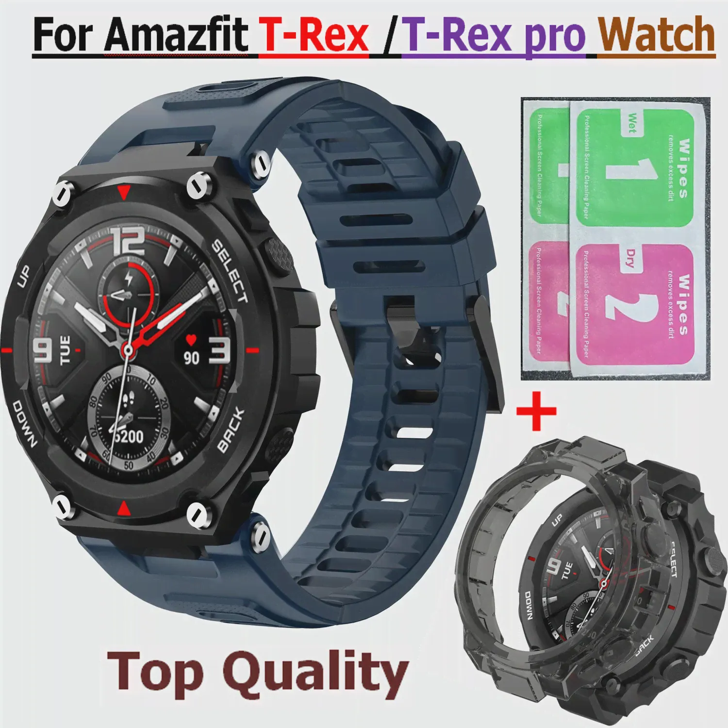 ТПУ Рамка Чехол Браслет для часов Huami Amazfit T-Rex/T-Rex PRO Ремешок Силиконовый браслет для Amazfit T-Rex Защитный Чехол-0