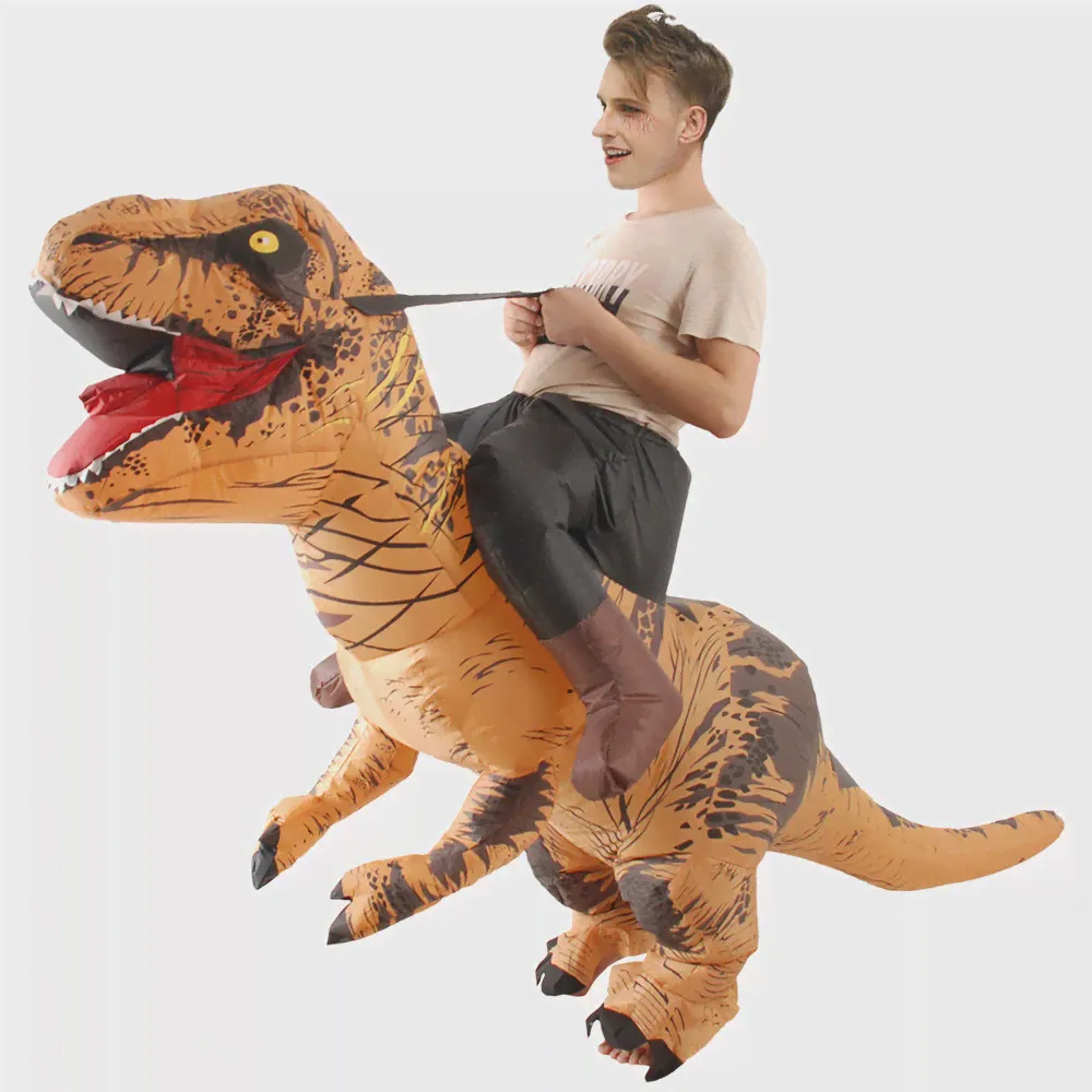Взрослый надувной костюм динозавра T-rex, костюм для езды на Хэллоуин, рождественской вечеринке, маскарадный костюм-талисман, платье для косп... (art.: 3920c0ba961d1)-2