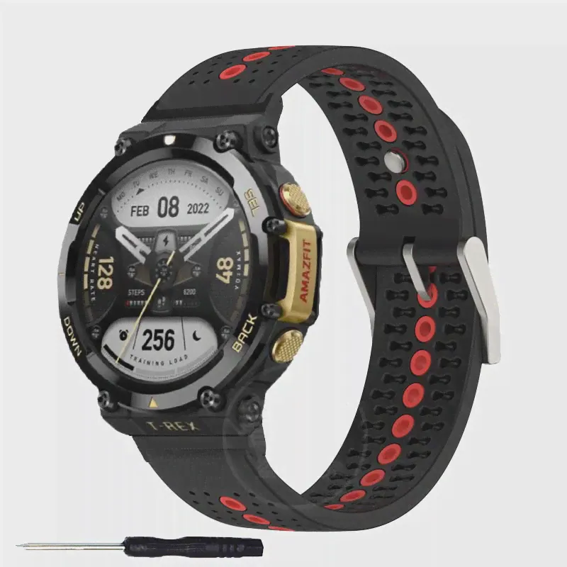 Дышащий Силиконовый Ремешок Для Смарт-часов Huami Amazfit T-REX 2, Спортивный Браслет Для Xiaomi Amazfit T-Rex/T Rex Pro 2 Correa-0