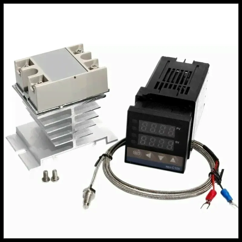 REX-C100 цифровой PID-терморегулятор ,комплект (термореле, термопара, SSR-40DA, радиатор)-4