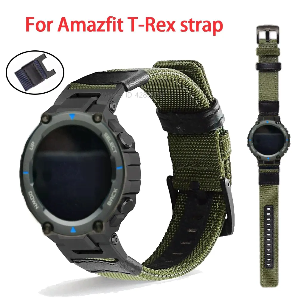 Нейлоновый ремешок-браслет для Huami Amazfit T-Rex 2, ремешок на запястье, умные часы, ремешки для часов для Amazfit T-Rex Pro T-Rex Ultra T-Rex, сменный ремешок correa-0