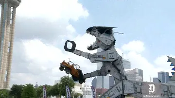 40-foot tall transforming T-Rex Robosaurus
