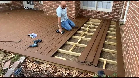 How To Install Picture Frame Trex Composite Decking on Concrete Slab / Backyard Makeover / DIY