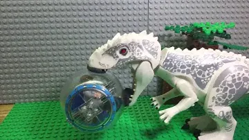 LEGO JURASSIC WORLD INDOMINUS REX ATTACKS THE GYROSPHERE