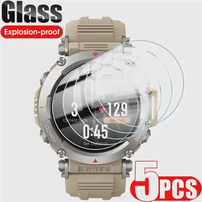 5ШТ Закаленное стекло для Amazfit T-Rex Ultra Screen Protector Защитное стекло для Amazfit T-Rex Pro Rex 2 Rex ultra Glass Film