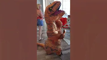 Jonah in his birthday T-Rex suit