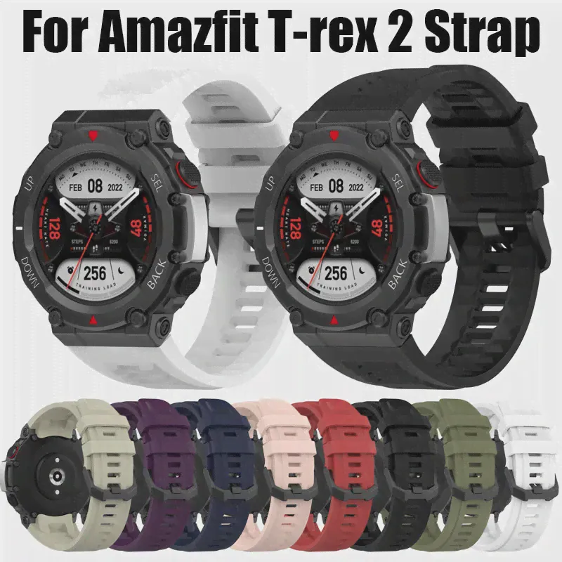 Спортивный ремешок для Amazfit T-rex 2 Замена ремешка Оригинальный силиконовый браслет для смарт-часов Amazfit T-rex 2 Correa Belt