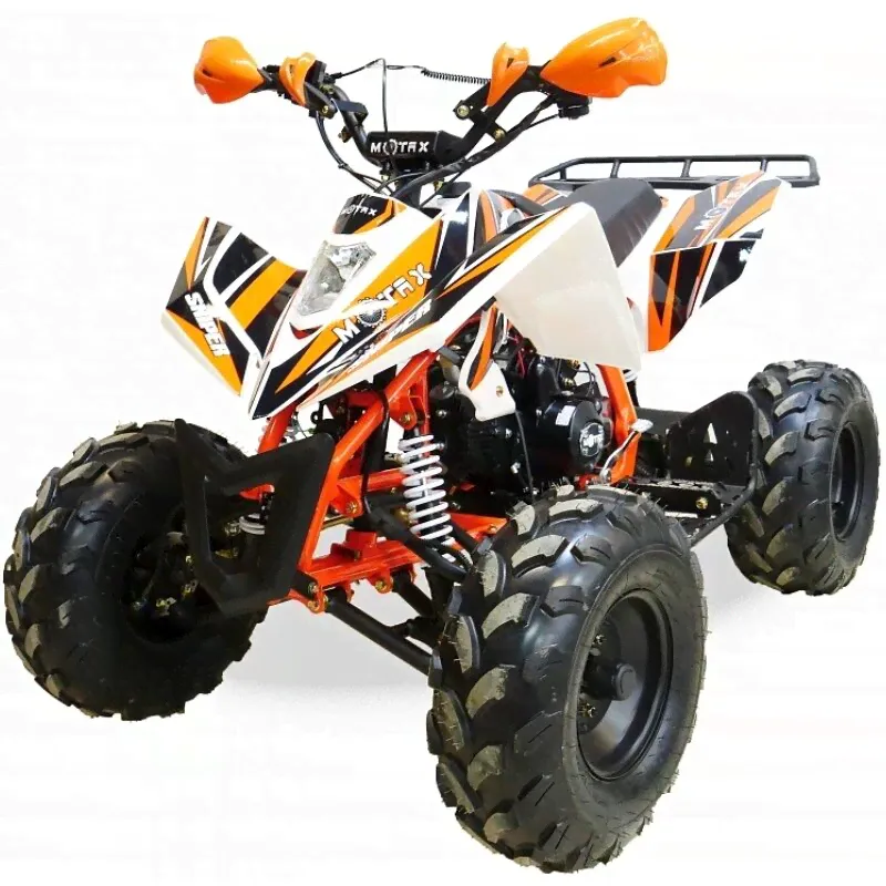 Бензиновый квадроцикл MOTAX ATV T-Rex Super lux 125 cc бело-оранжевый-0