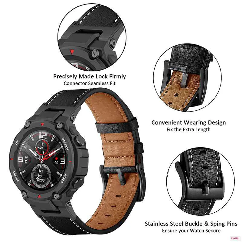 Ремешок из натуральной кожи для смарт-часов Amazfit T-Rex 2 сменный Браслет T Rex/T Rex Pro --0