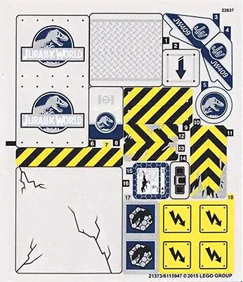 LEGO 75919 - Jurassic World - Indominus Rex Breakout - STICKER SHEET-0