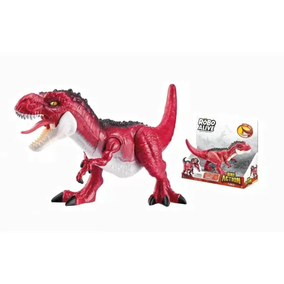 Фигурка динозавра Zuru Robo Alive: Dino Action T- Rex Красный Сочлененная-0