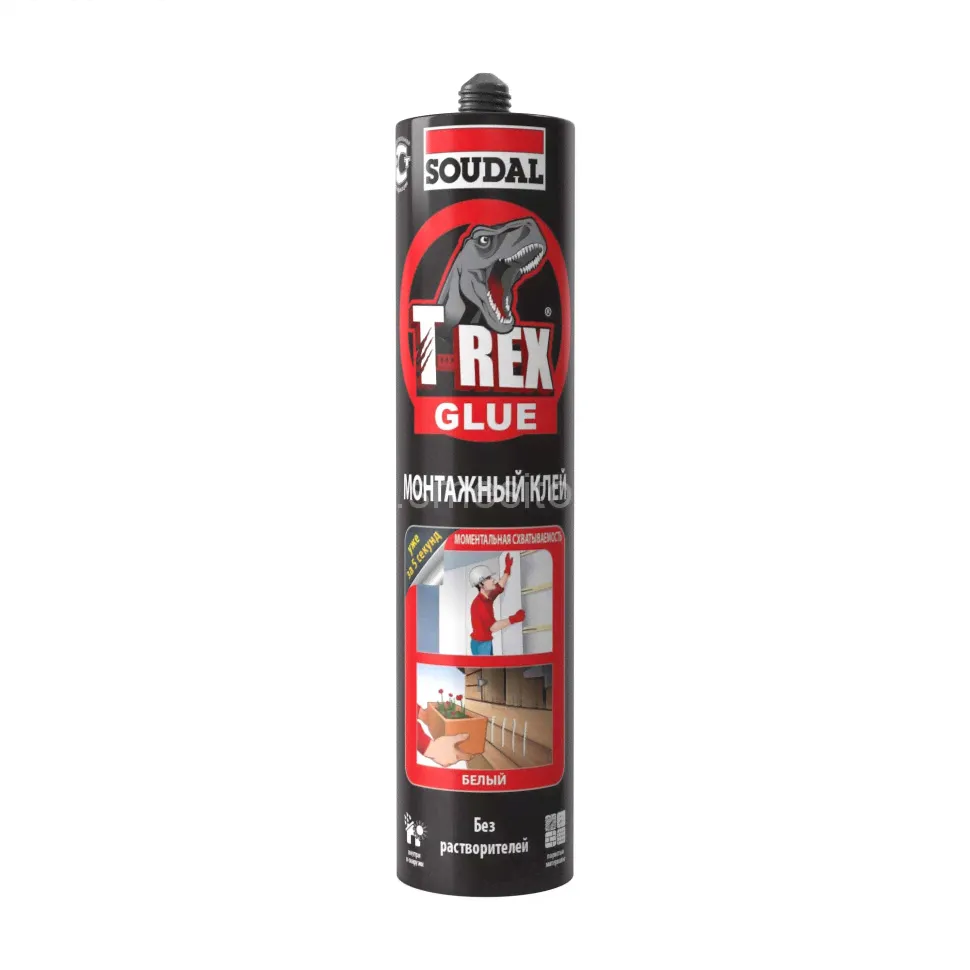 SOUDAL T-rex GLUE монтажный клей моментальная схватываемость (белый) 380г-0