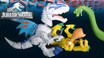 Opening: Jurassic World INDOMINUS REX vs. VELOCIRAPTOR Hero Mashers