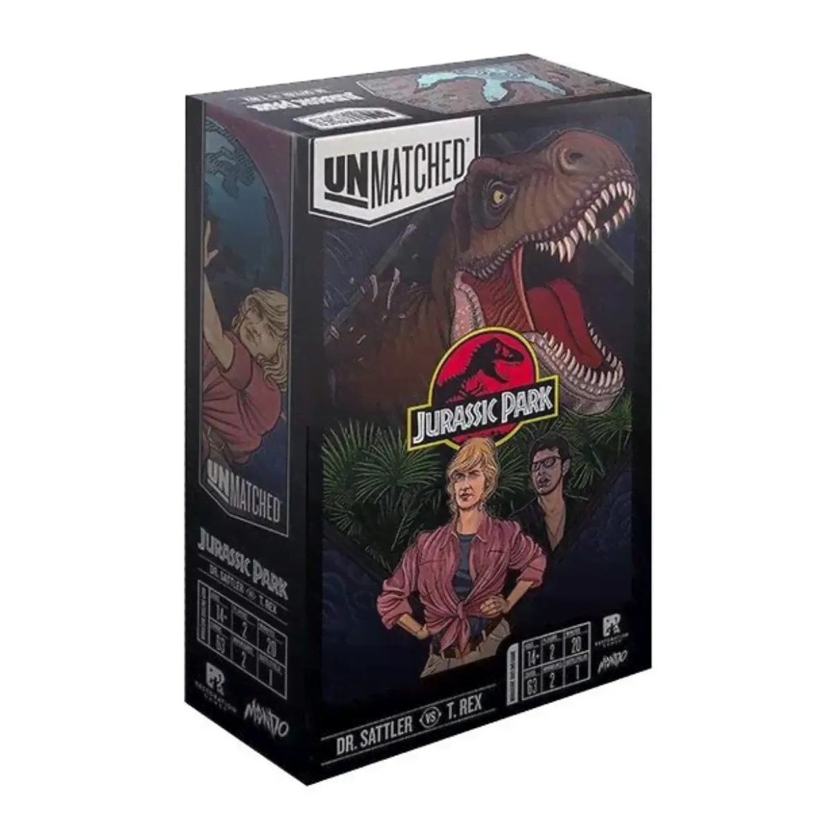 Настольная игра Unmatched. Jurassic Park. Dr. Sattler vs T. Rex + русские правила-0
