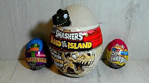 Скрепыши/Стикерсы против Zuru Smashers Dino Island