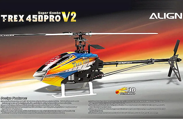 Радиоуправляемый вертолет Align T-Rex 450 Pro V2 Super Combo Dominator 2.4G - KX015082T