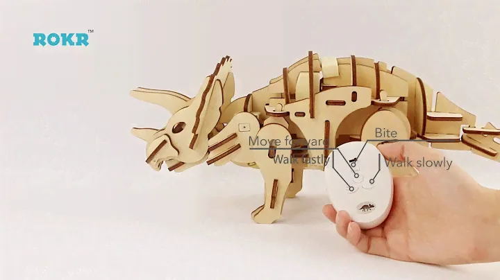 Деревянный Конструктор Robotime DIY 3Д Динозавр c Пультом (D400)