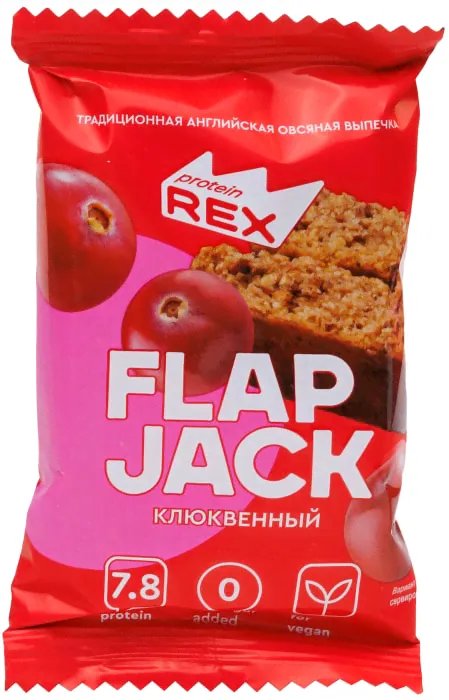 Печенье Protein Rex протеиновое Flap Jack овсяное с Клюквой 60г-1