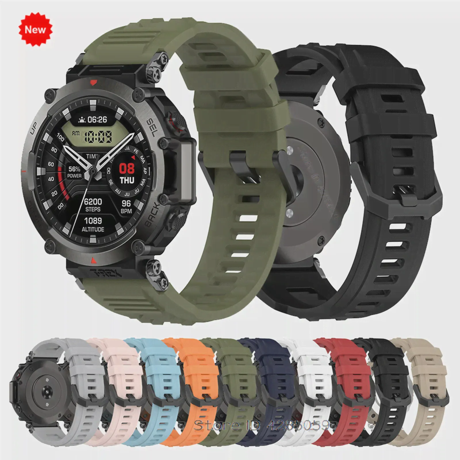 Новый Силиконовый Ремешок для Смарт-часов Amazfit T-Rex Ultra, Спортивный ремешок-браслет для Huami Amazfit T-Rex Ultra, Сменный Ремешок Для часов