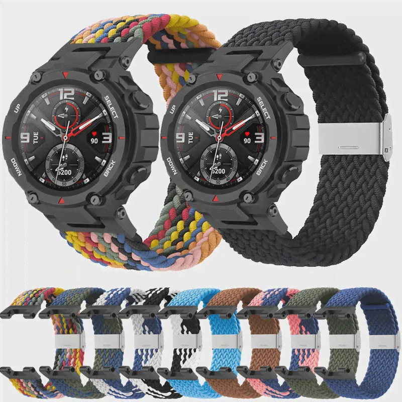Эластичные плетеные ремешки для смарт-часов Huami Amazfit T-Rex, Нейлоновый Регулируемый браслет Для Xiaomi Amazfit T-Rex Pro Trex Belt-0