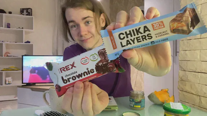 MUKBANG VEGAN Сосиски BOTANIK, PROTEIN REX BROWNIE CHERRY, CHIKALAYERS HAZELNUTS CARAMEL и…