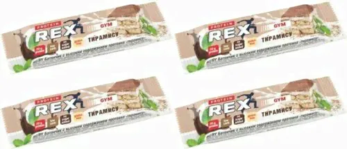 Протеиновый батончик Protein Rex Тирамису, комплект: 4 упаковки по 60 г