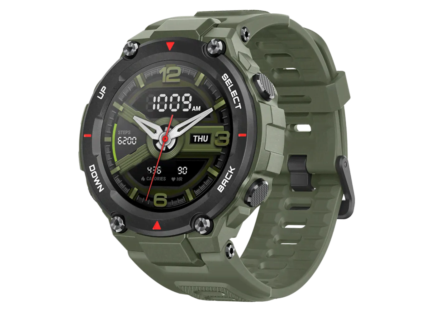 Умные часы Amazfit T-Rex, Армейский зелёный (A1919)-0