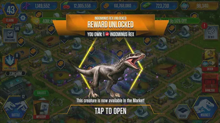 UNLOCK HYBRIDS INDOMINUS REX MAX X3 LEVEL 40 | HT GAME