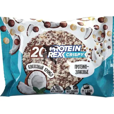 Хлебцы Protein Rex Crispy 20% протеино-злаковые 55г Кокосовый крамбл