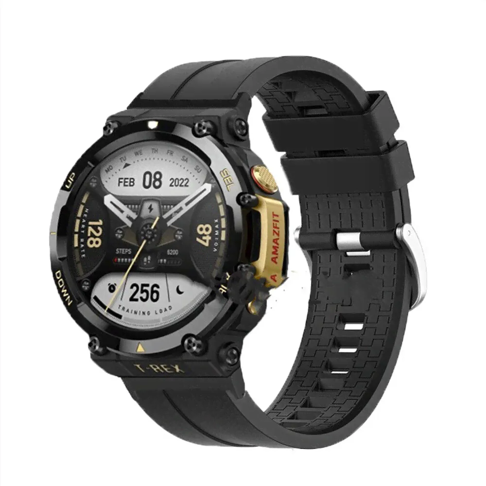 СИЛИКОНОВЫЙ РЕМЕНЬ GT ДЛЯ AMAZFIT T-REX 2 ЧЕРНЫЙ