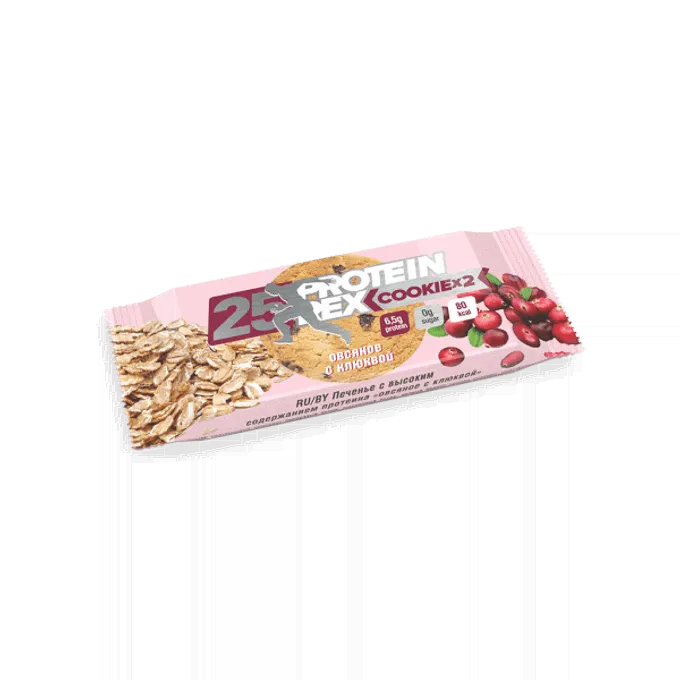 Печенье протеиновое Protein Rex Овсяное с клюквой 50 г
