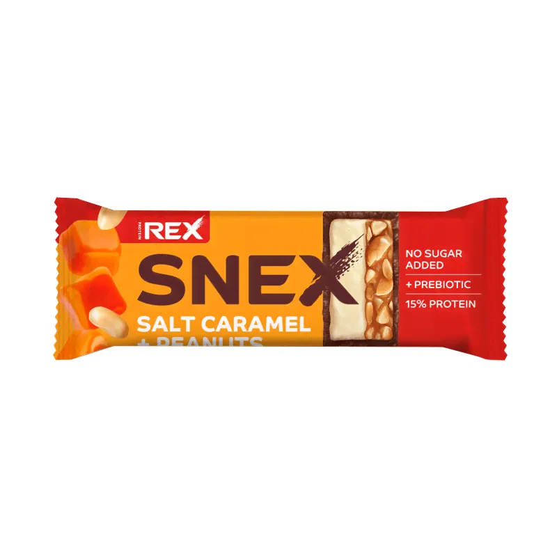 Батончик глазированный соленая карамель SNEX, 50 гр, Protein Rex-0