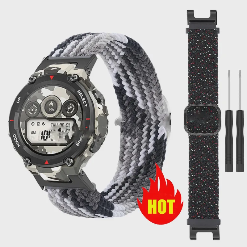 Новый браслет 2023 года для Amazfit T-Rex Pro, ремешок T rex, Нейлоновые Мягкие дышащие Регулируемые Смарт-часы, Эластичный браслет, Аксессуары-0