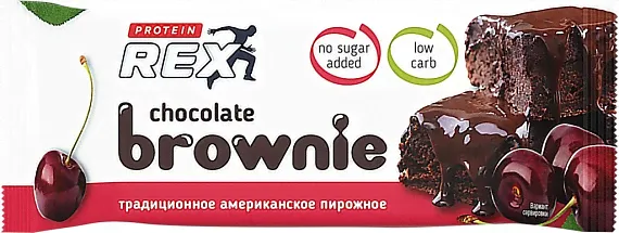 Пирожное Protein Rex протеиновое Брауни 50г Вишневый