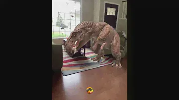 T Rex eats a goat