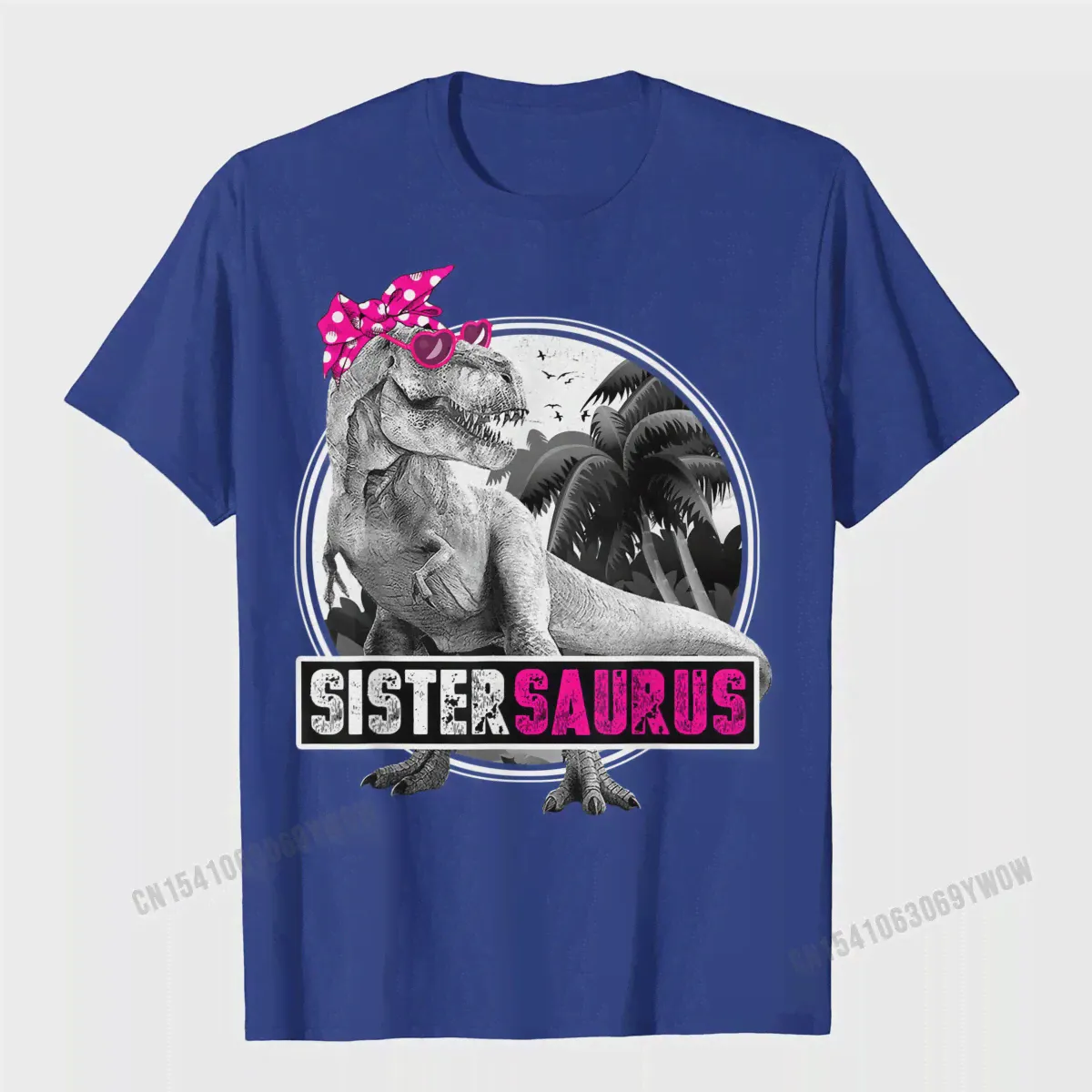Футболка Sistersaurus мужская хлопковая, майка с надписью T-Rex Dinosaur Sister Saurus, подходит для семьи (art.: 3920b80a21553)-2