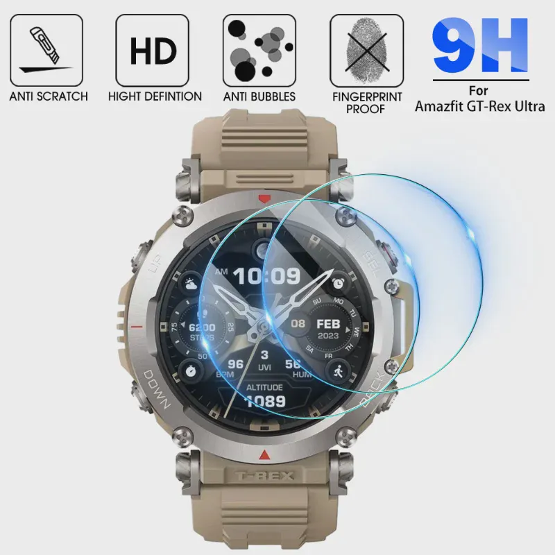 Защитная пленка для экрана 34 мм для Amazfit T-Rex из ультра прозрачного закаленного стекла, защитная пленка для аксессуаров для смарт-часов T-Rex Ultra-0