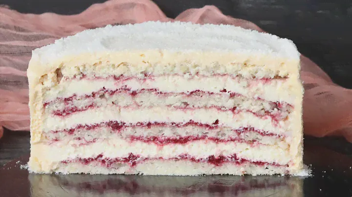 НЕЖНЕЙШИЙ КОКОСОВЫЙ ДАКУАЗ с МАЛИНОЙ 🥥Raspberry coconut cake recipe
