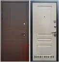 Входная дверь REX-16 "Ясень шоколадный" (ФЛ-243 "Белёный дуб")