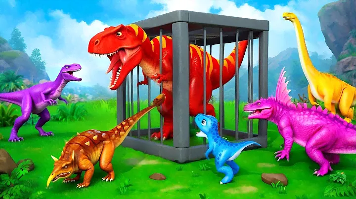 T- Rex Chasing All Dinosaurs | Dinosaurs Rescue T Rex From Hunters | Dinosaur Adventures 2024