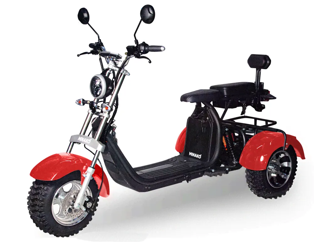 Электроскутер трицикл Minako REX-T 3000w 40Ah Красный