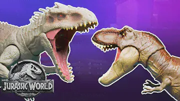 T-Rex Vs. Indominus (Sweded) | Jurassic World | Mattel Action!