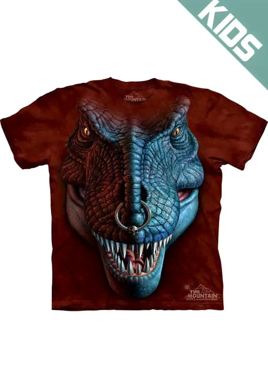 Футболка детская Mountain с изображением тираннозавра - T-Rex Face-0